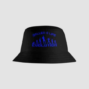 Black Bucket Hat Front B4L Blue