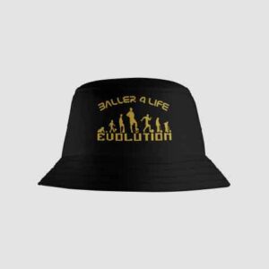 Black Bucket Hat Front B4L Gold