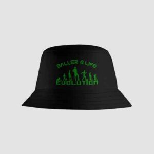 Black Bucket Hat Front B4L Green