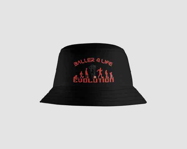 Black Bucket Hat Front B4L Man Utd