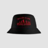 Black Bucket Hat Front B4L Red