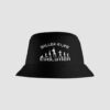 Black Bucket Hat Front B4L White