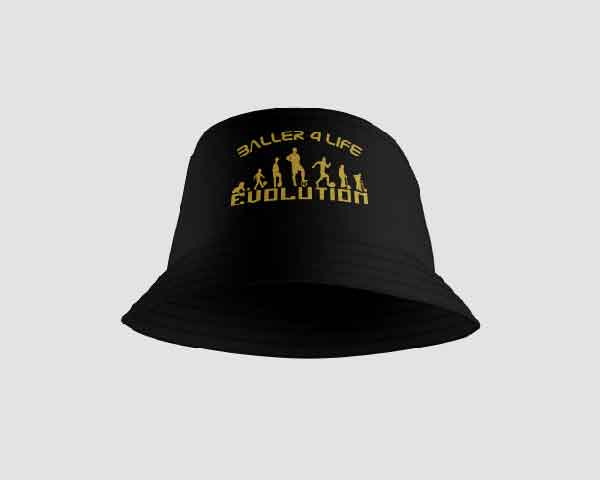 Black Bucket Hat Inside B4L Gold