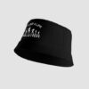 Black Bucket Hat Left B4L White