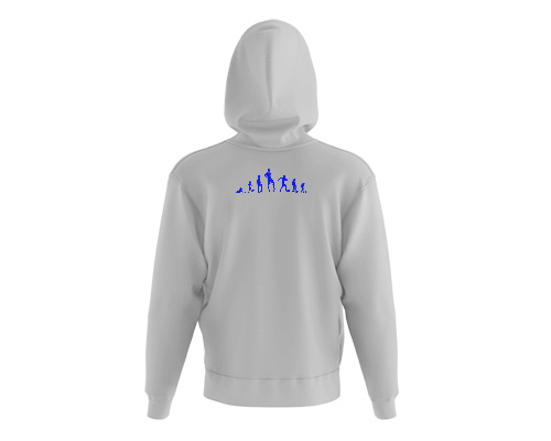 Mens Grey Hoodie Baller4Life Blue Back