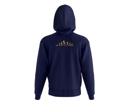 Mens Navy Hoodie Baller4Life Gold Back